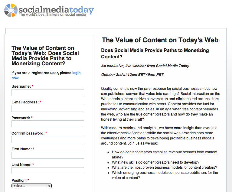 the value of content webinar