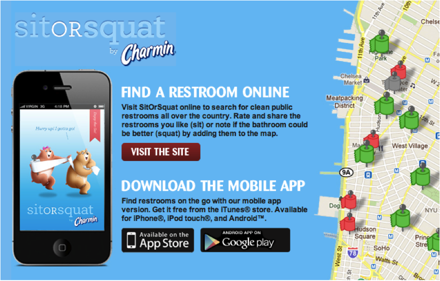 Sit or Squat Charmin App
