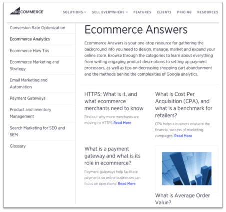 Big Commerce ecommerce answers